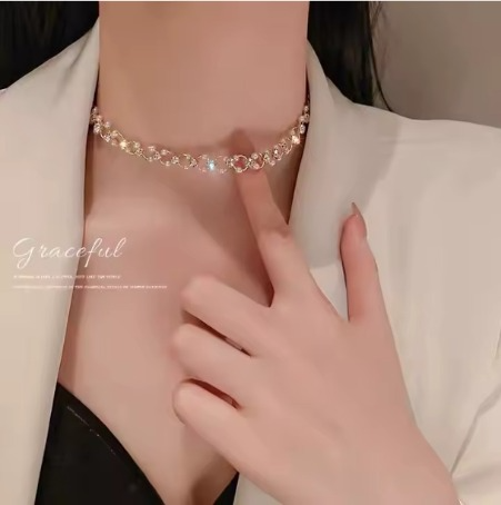 Luxury Crystal Pearl Chain Necklace