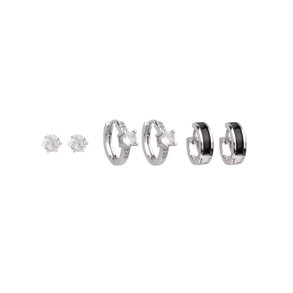 3 Pairs Hoop Earrings Combo