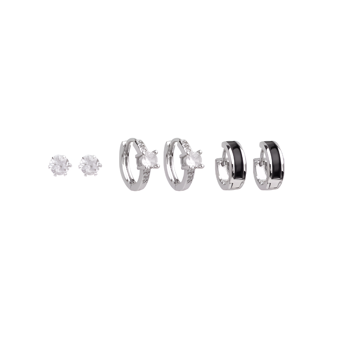 3 Pairs Hoop Earrings Combo