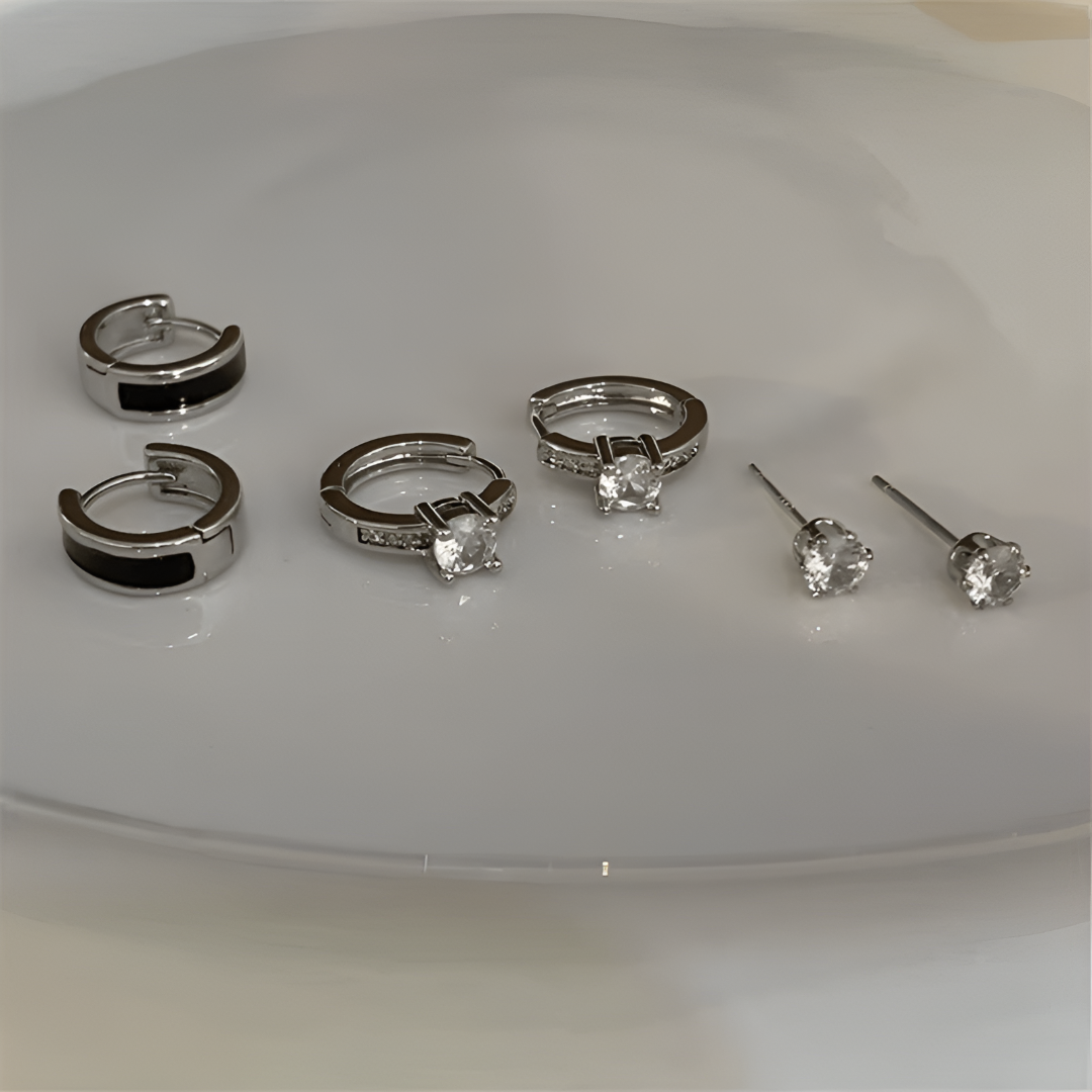 3 Pairs Hoop Earrings Combo