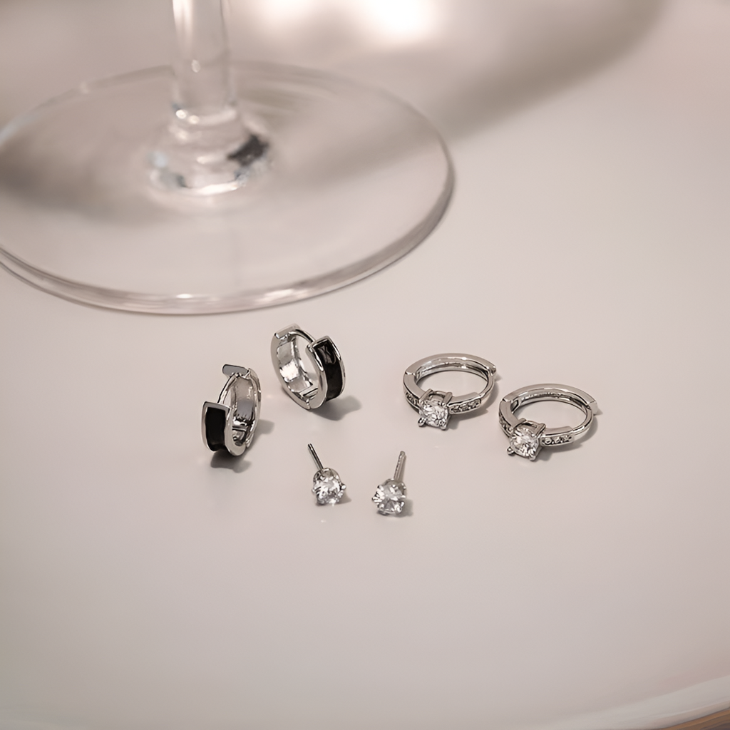 3 Pairs Hoop Earrings Combo